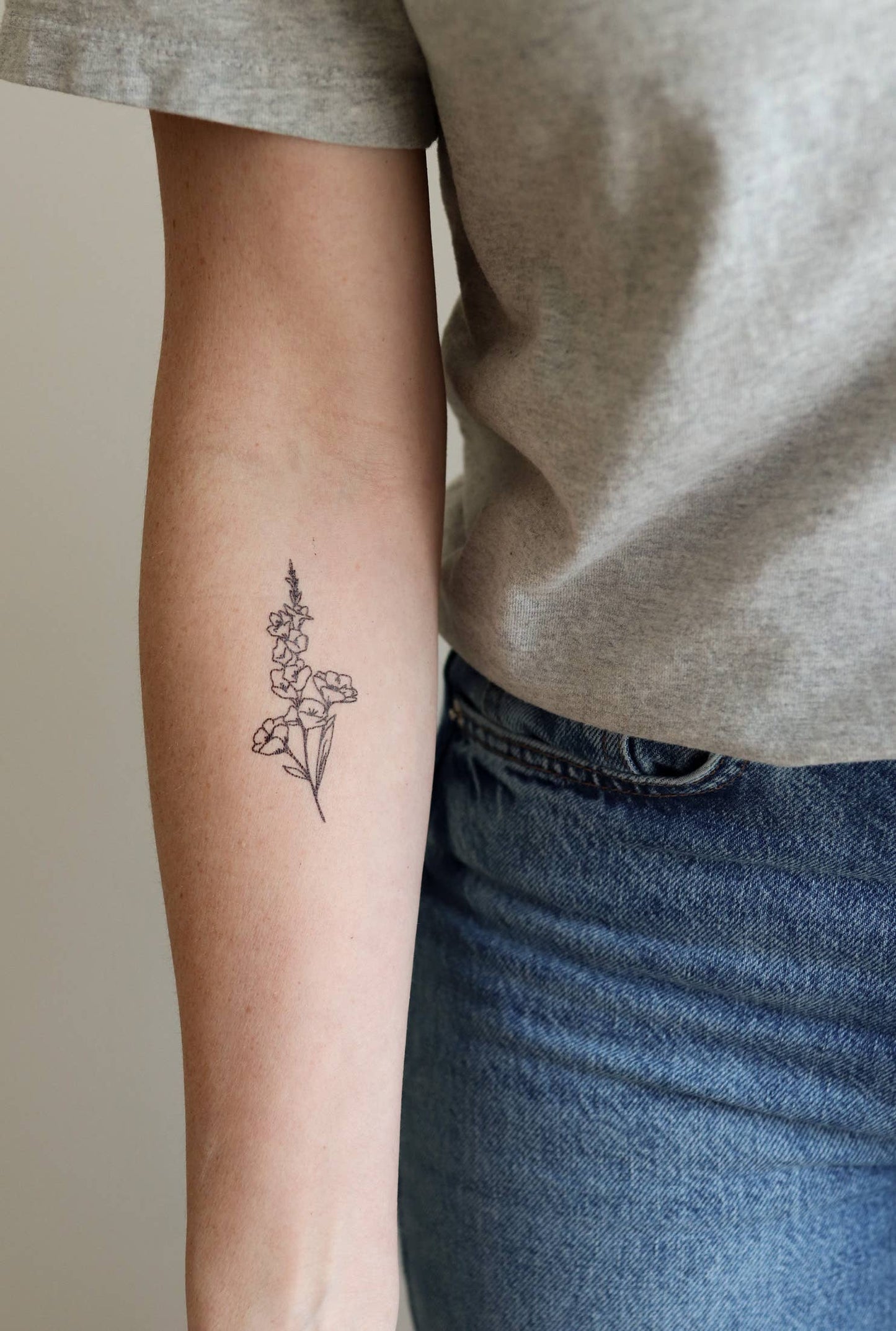 Gladiolus + Cosmos Temporary Tattoos