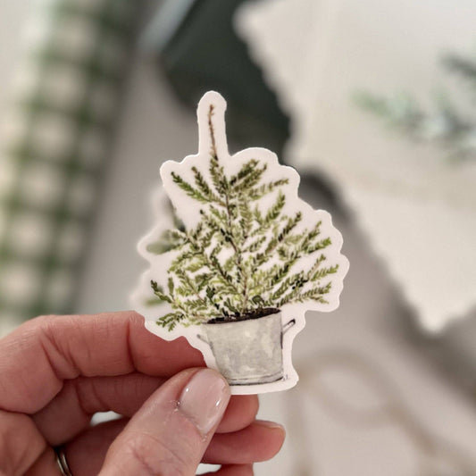 Potted tree sticker