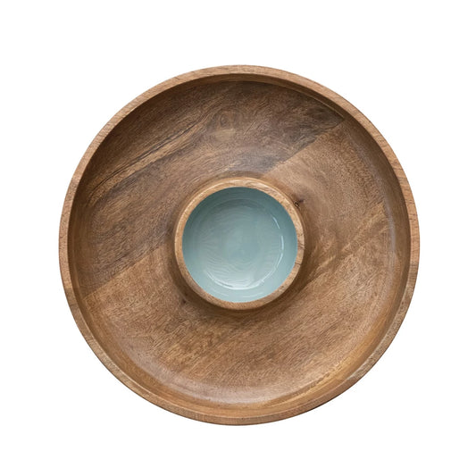 Mango Wood Lazy Susan Server
