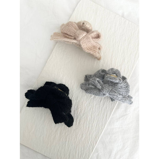 Knitted Bow Ponytail Hair Claw