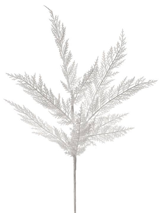 Snow Flocked White Cedar Pine Spray - 24"