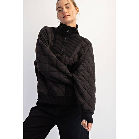 Quilted Snap Pullover