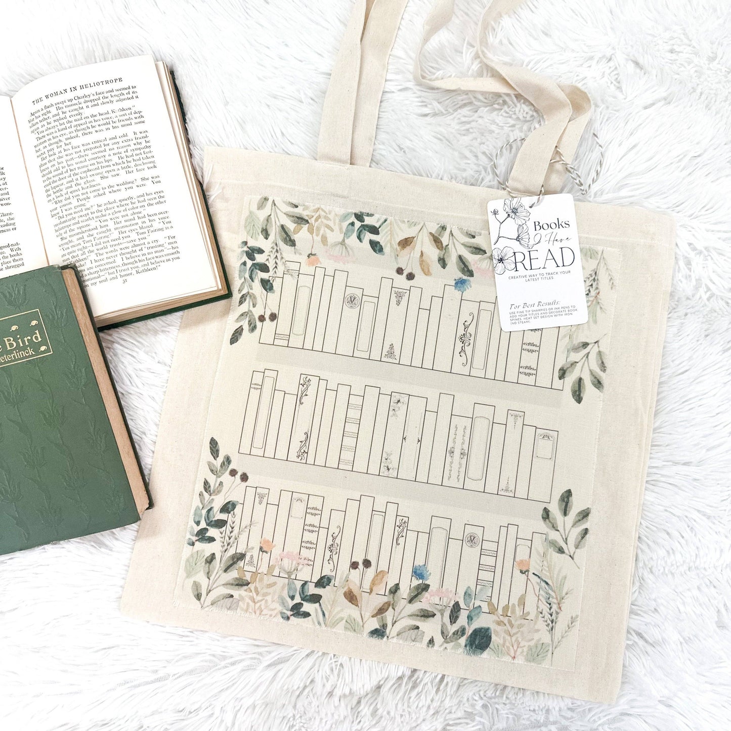 Book Tote Bag Reading Tracker, Book Related Gift