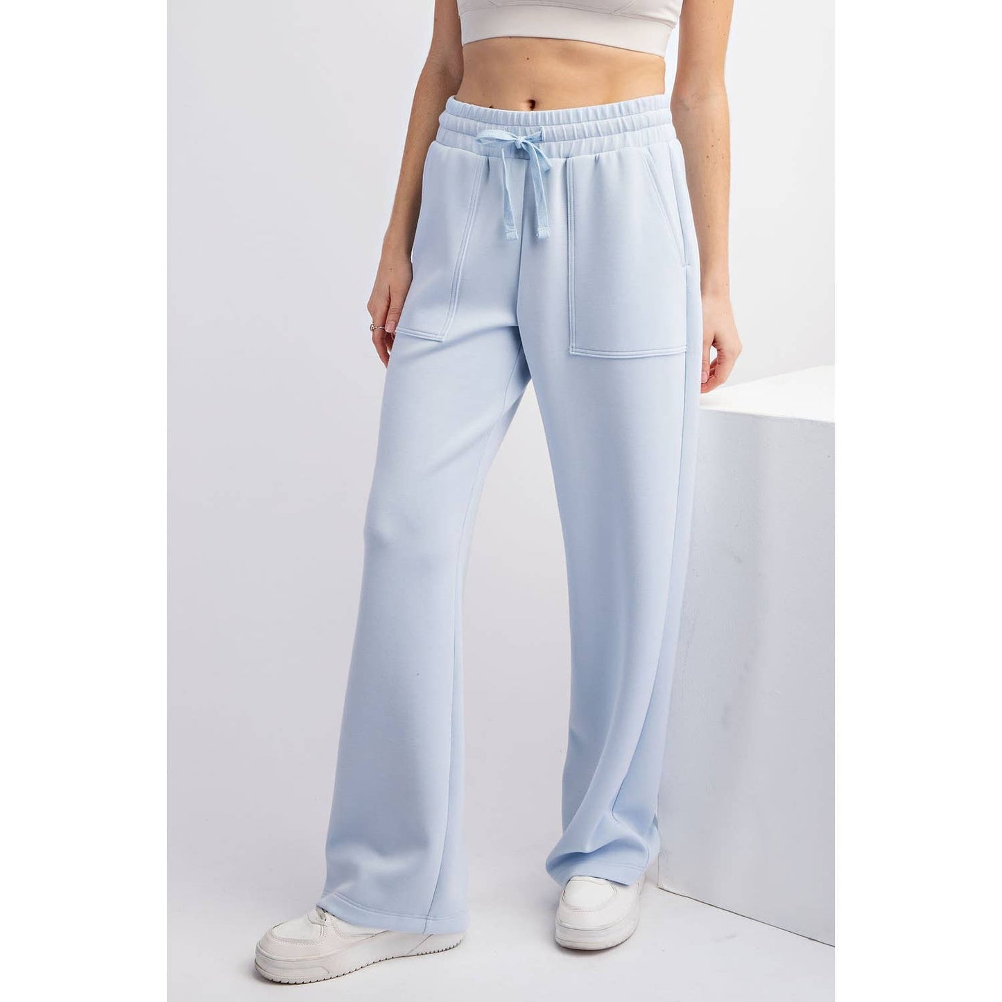 MODAL POLY SPAN STRAIGHT LOUNGE PANTS WITH POCKETS