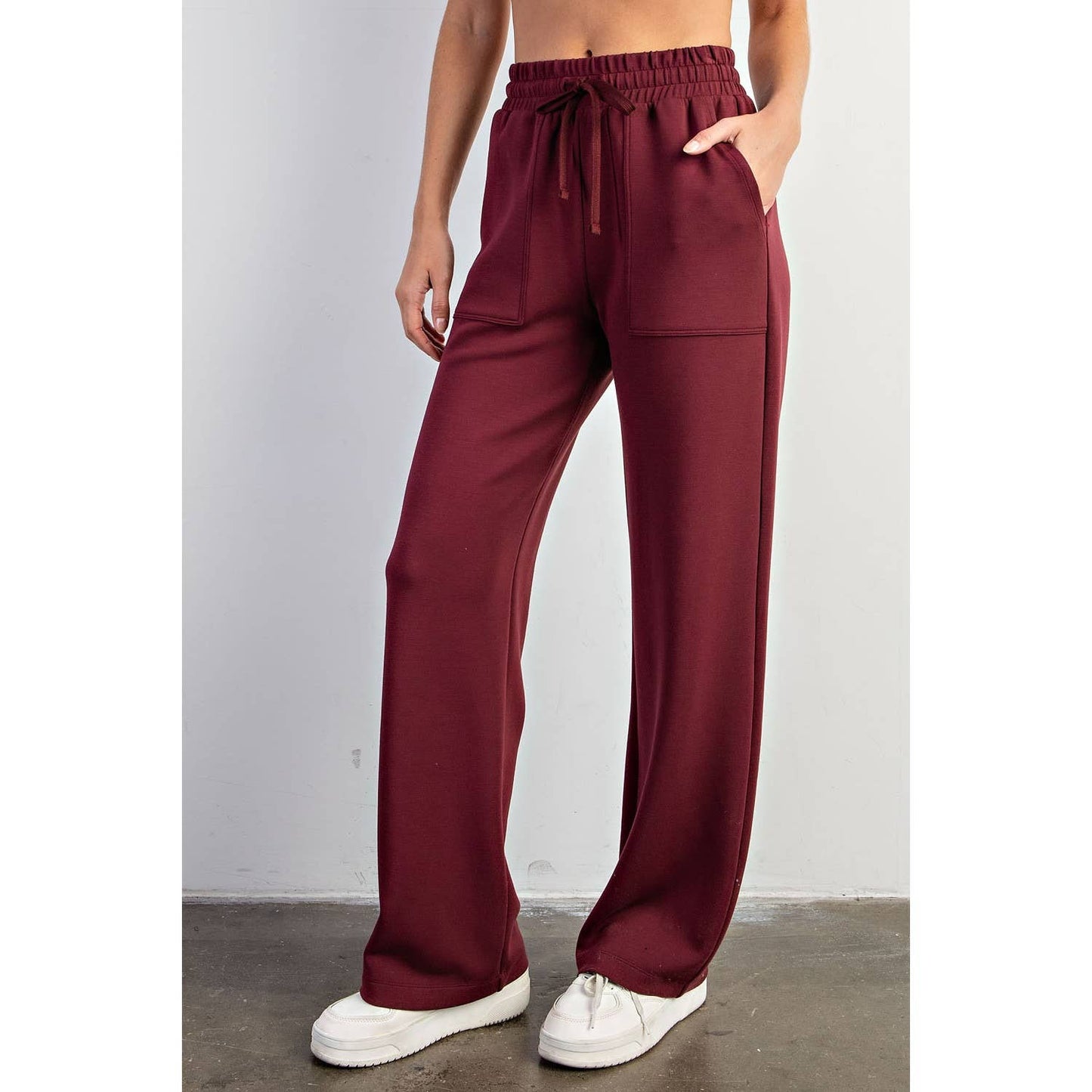 MODAL POLY SPAN STRAIGHT LOUNGE PANTS WITH POCKETS