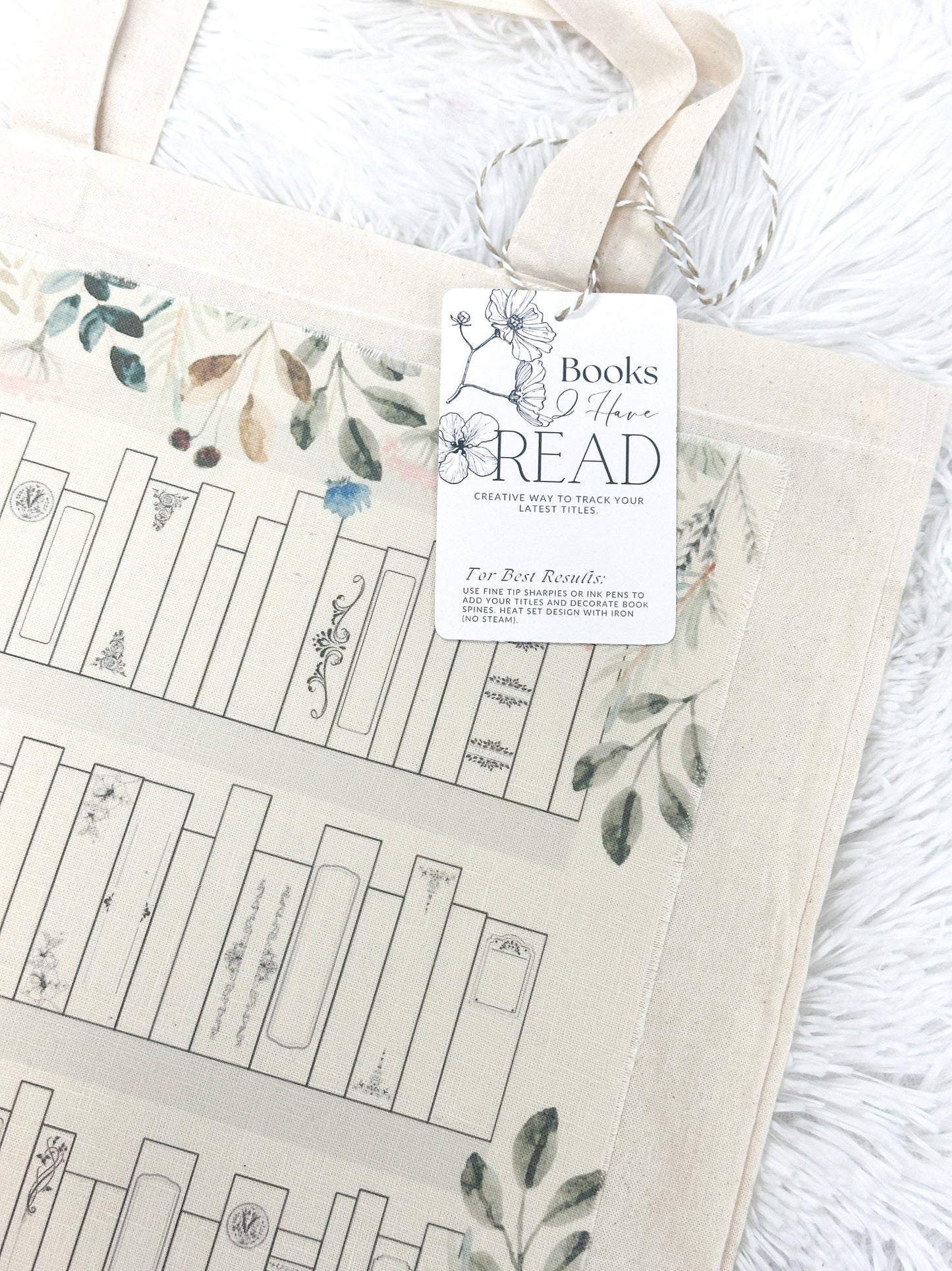 Book Tote Bag Reading Tracker, Book Related Gift