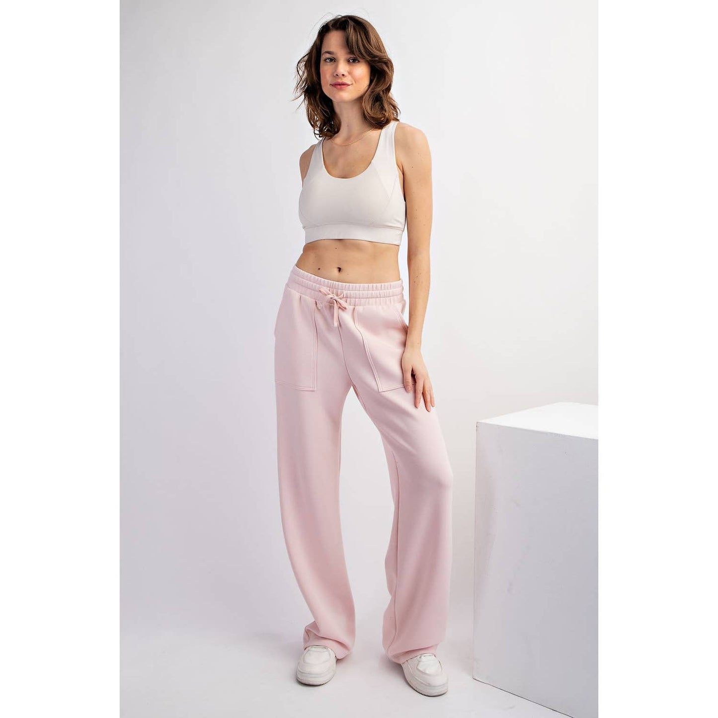 MODAL POLY SPAN STRAIGHT LOUNGE PANTS WITH POCKETS