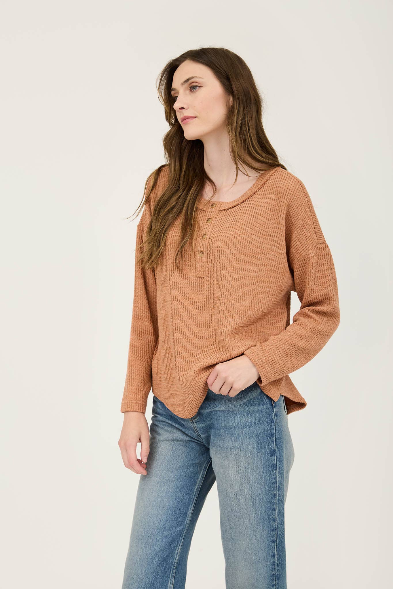 WAFFLE KNIT TOP