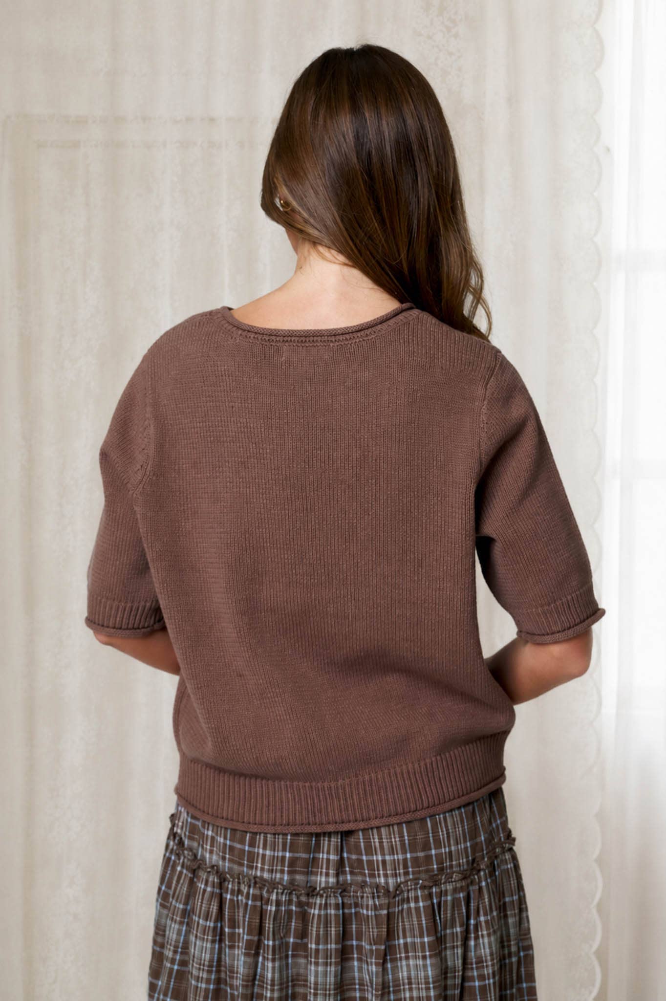 Raw Edge Sweater Top