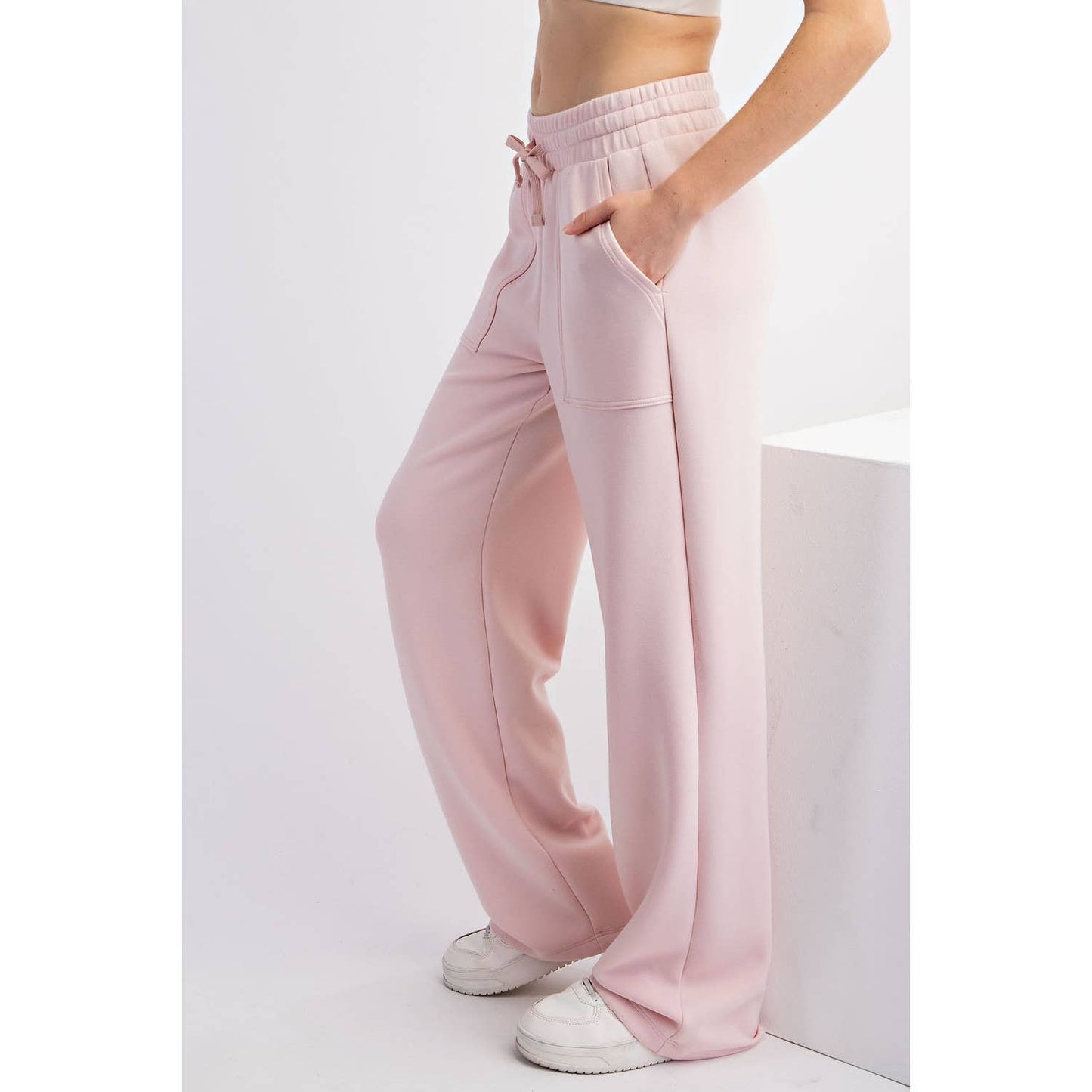 MODAL POLY SPAN STRAIGHT LOUNGE PANTS WITH POCKETS