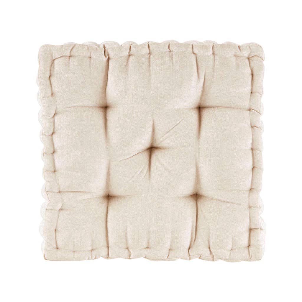 Square Floor Pillow Seat Cushion, Ivory