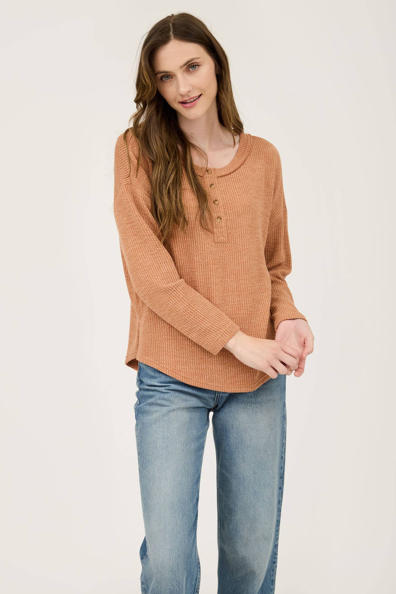 WAFFLE KNIT TOP