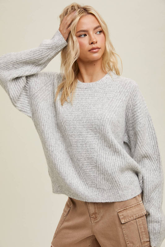 BRUSHED KNIT SWEATER / WL24-8982