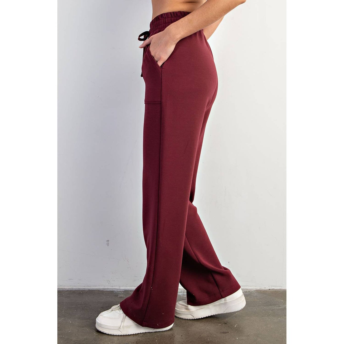 MODAL POLY SPAN STRAIGHT LOUNGE PANTS WITH POCKETS