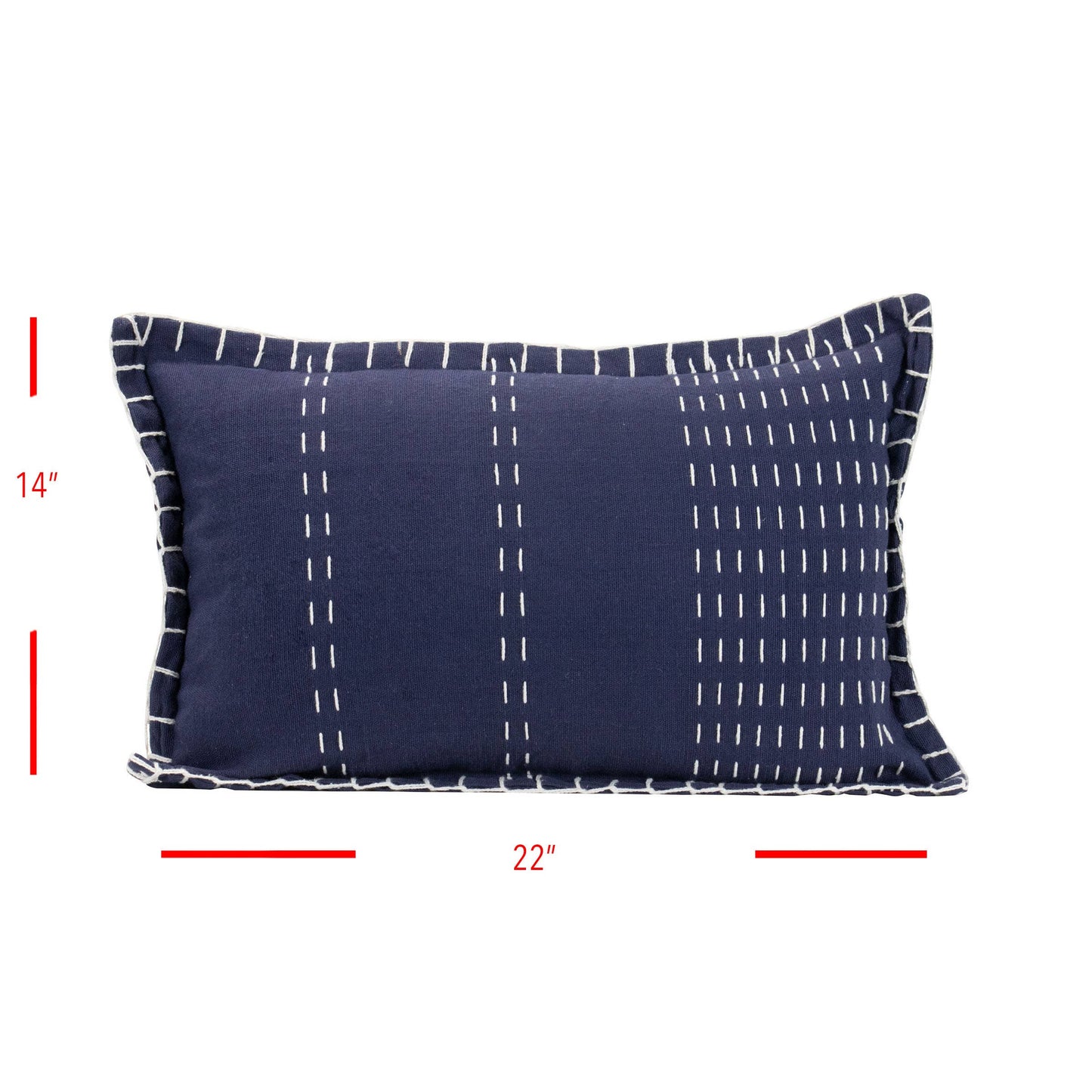 14X22 Hand Woven Kadin Pillow Navy