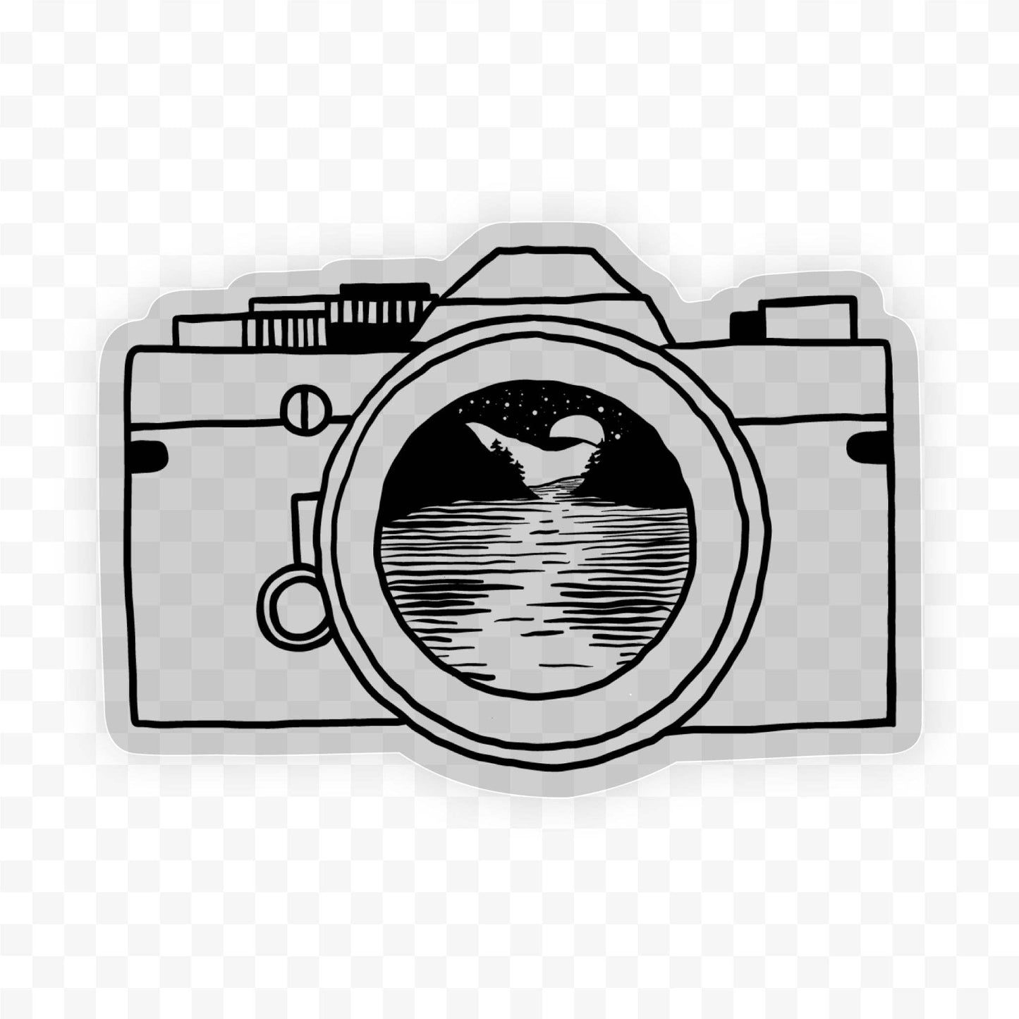 Black And White Camera Nature Clear Sticker