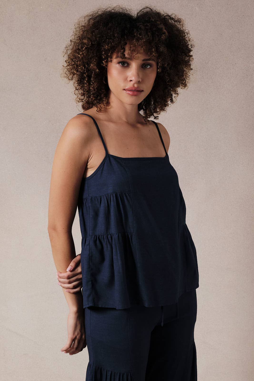 Linen Tiered Tank Top