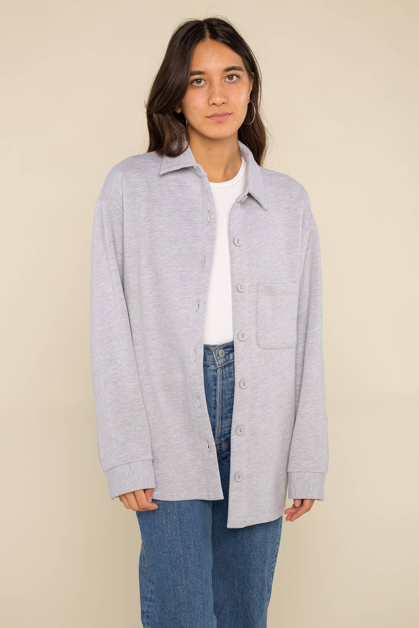 Fleece Button Down Top