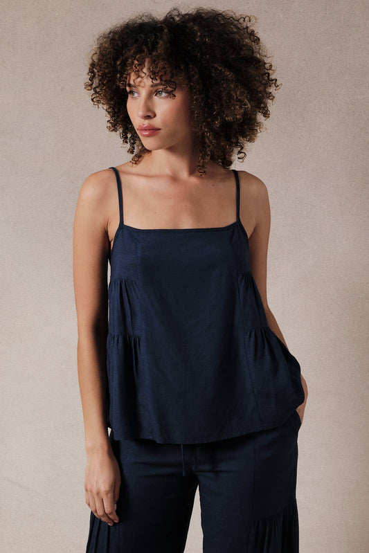 Linen Tiered Tank Top