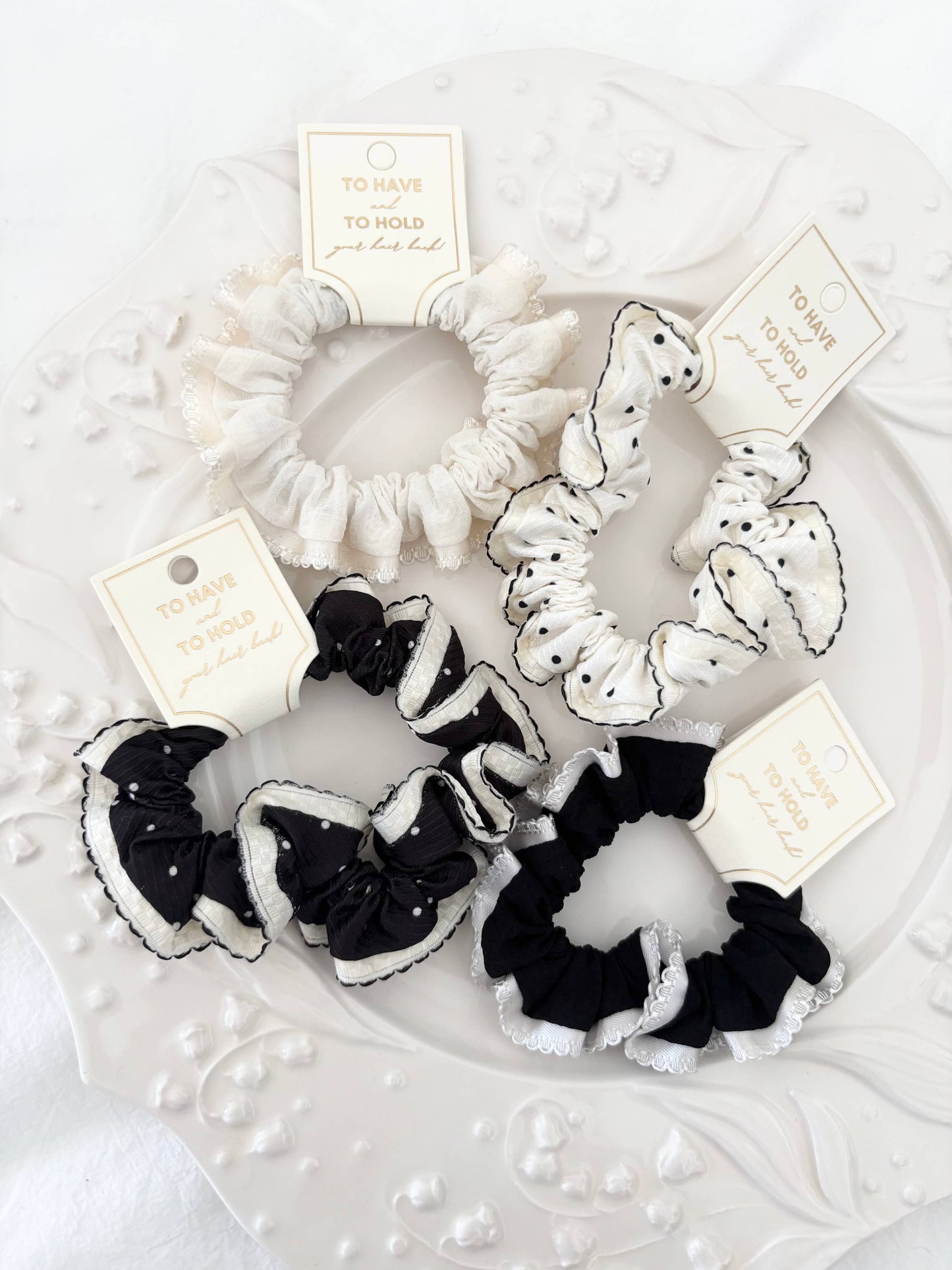 Lace Polka Romantic Vintage Scrunchies