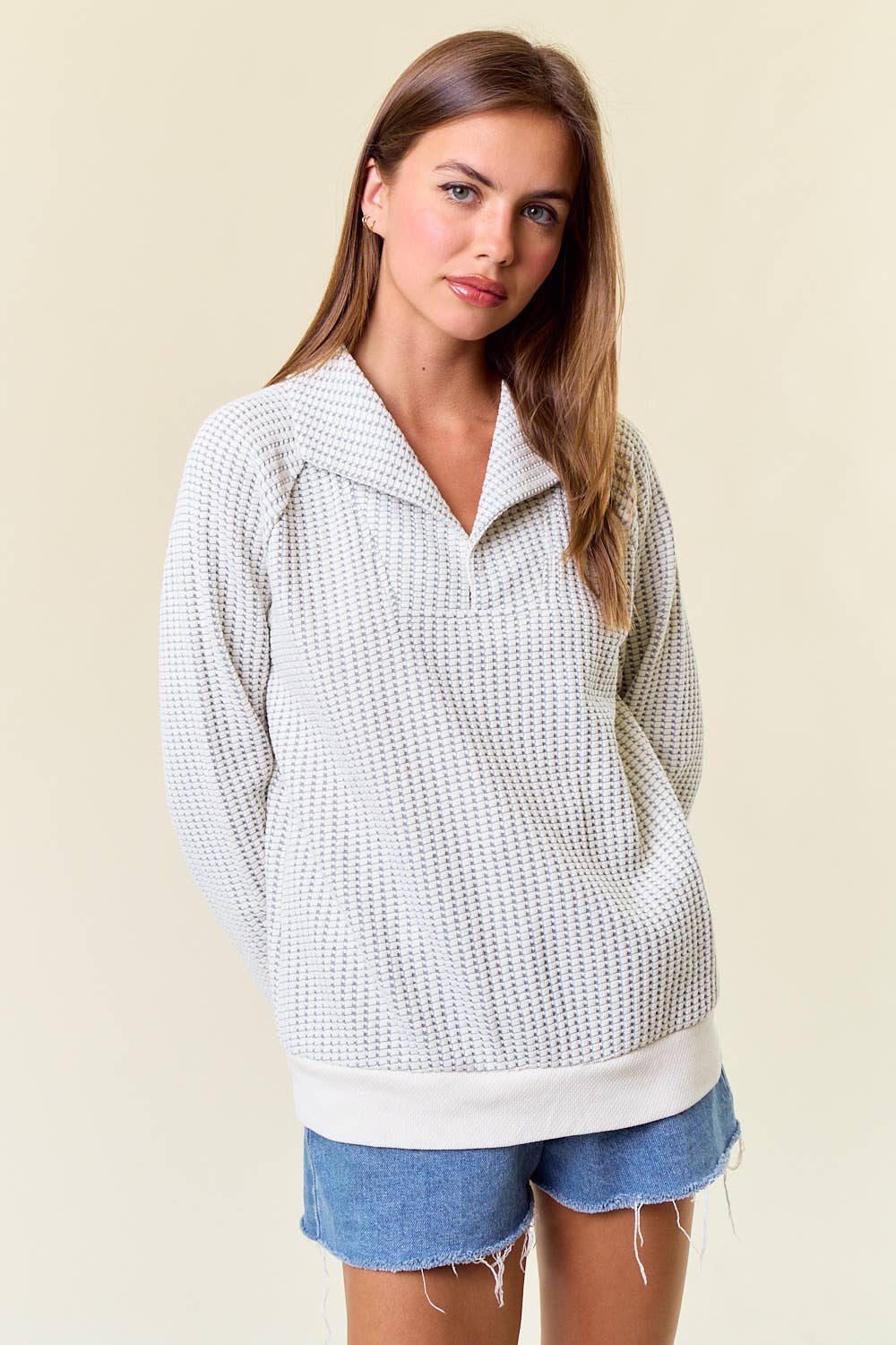 Collared Long Sleeve Sweatshirt