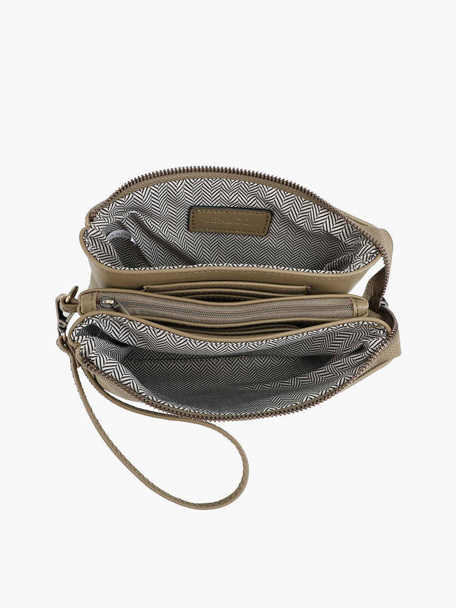 Riley Houndstooth 3 Compartment Crossbody/Wristlet
