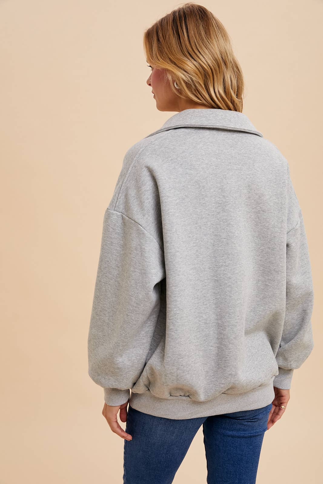 MINERAL WASHED OVERSIZED POLO PULLOVER