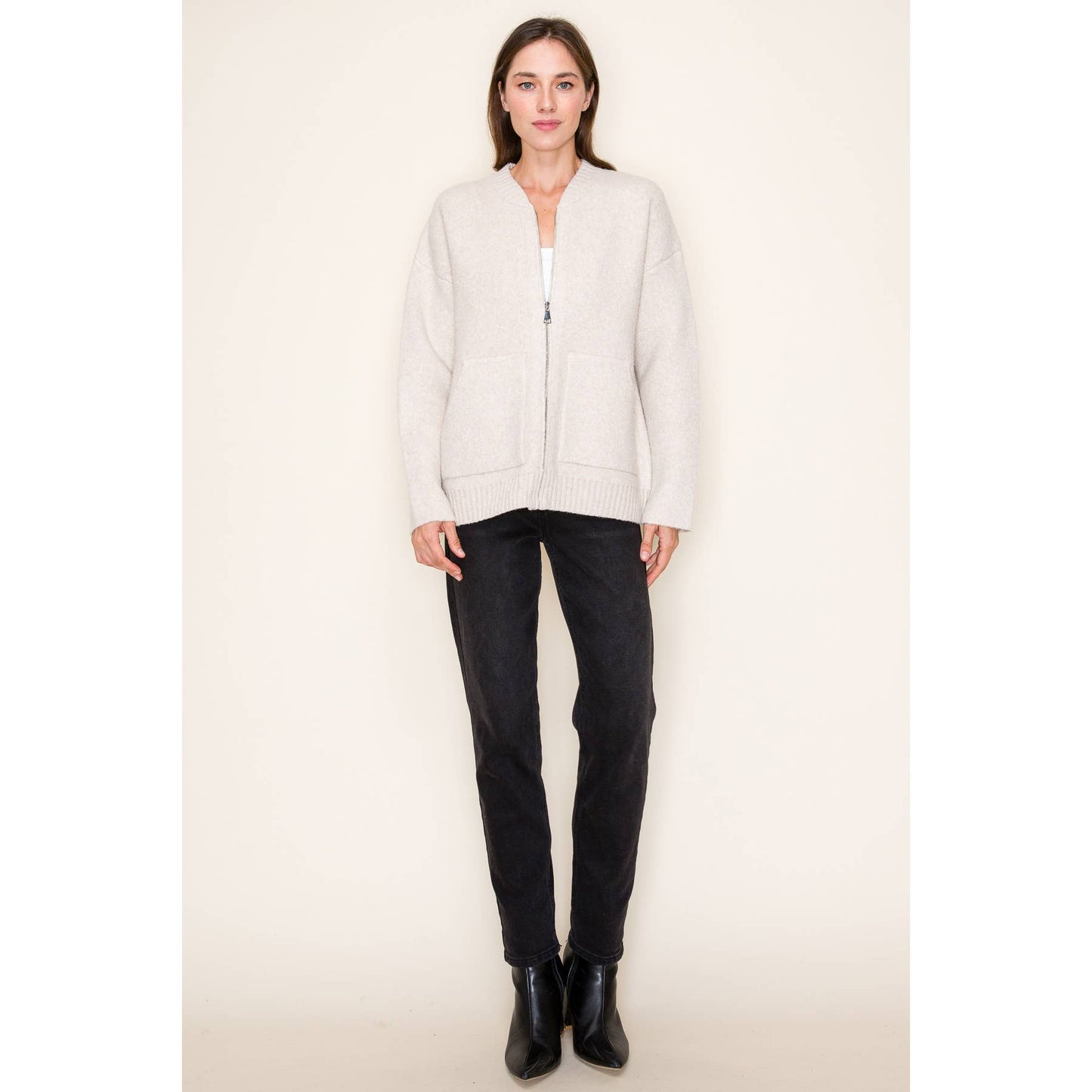 ZIPPER SWEATER JACKET