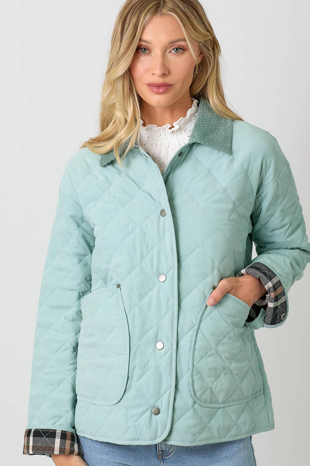 60188 Contrast Quilted Jacket