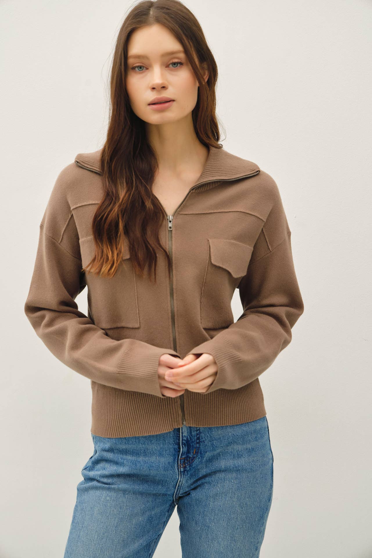 Zip Up Sweater Jacket