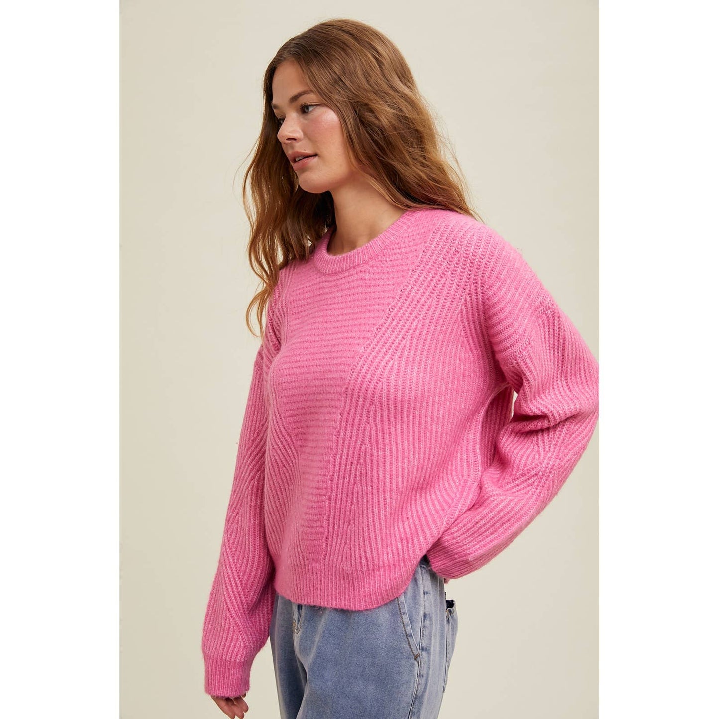 BRUSHED KNIT SWEATER / WL24-8982