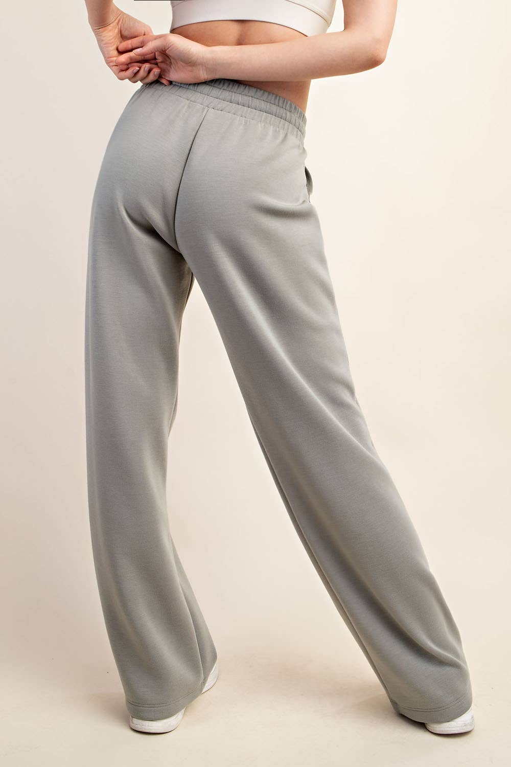 MODAL POLY SPAN STRAIGHT LOUNGE PANTS WITH POCKETS