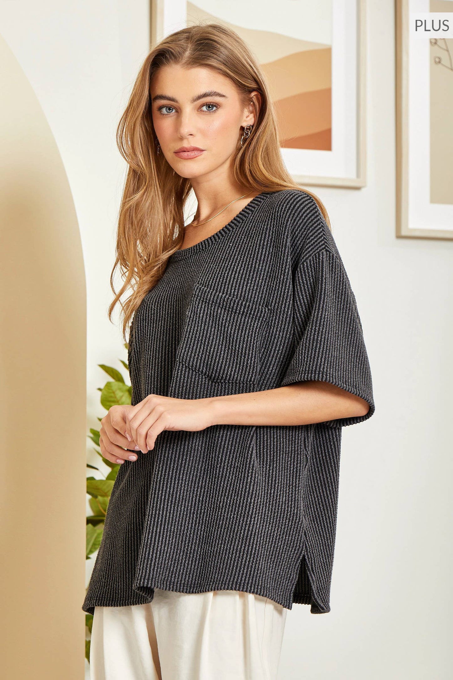 Ribbed Texture Tunic