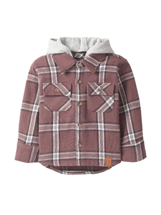 Hooded Flannel - Huckleberry