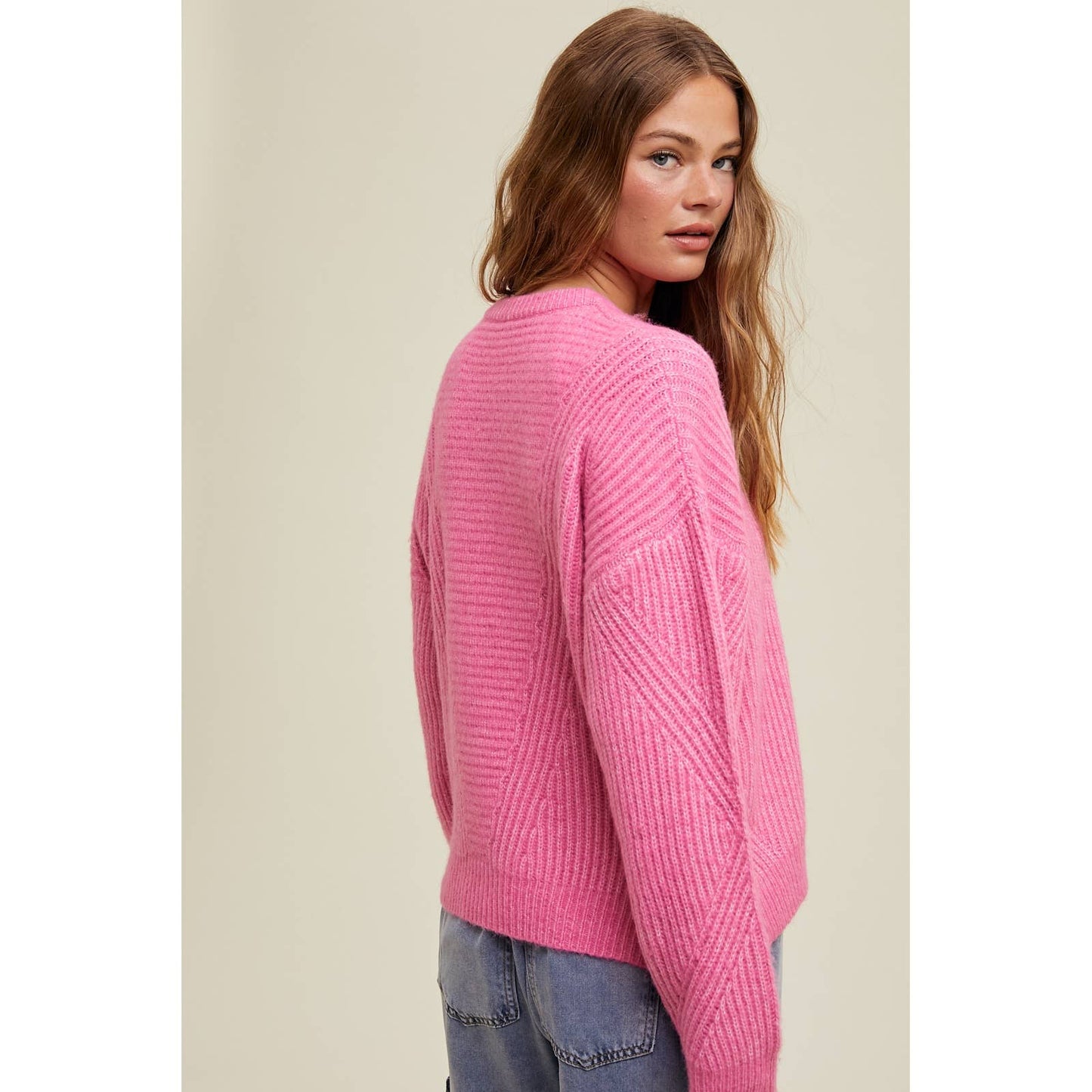 BRUSHED KNIT SWEATER / WL24-8982