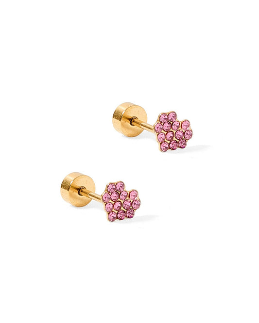 Screwback Stud Earrings - Leo - Pink