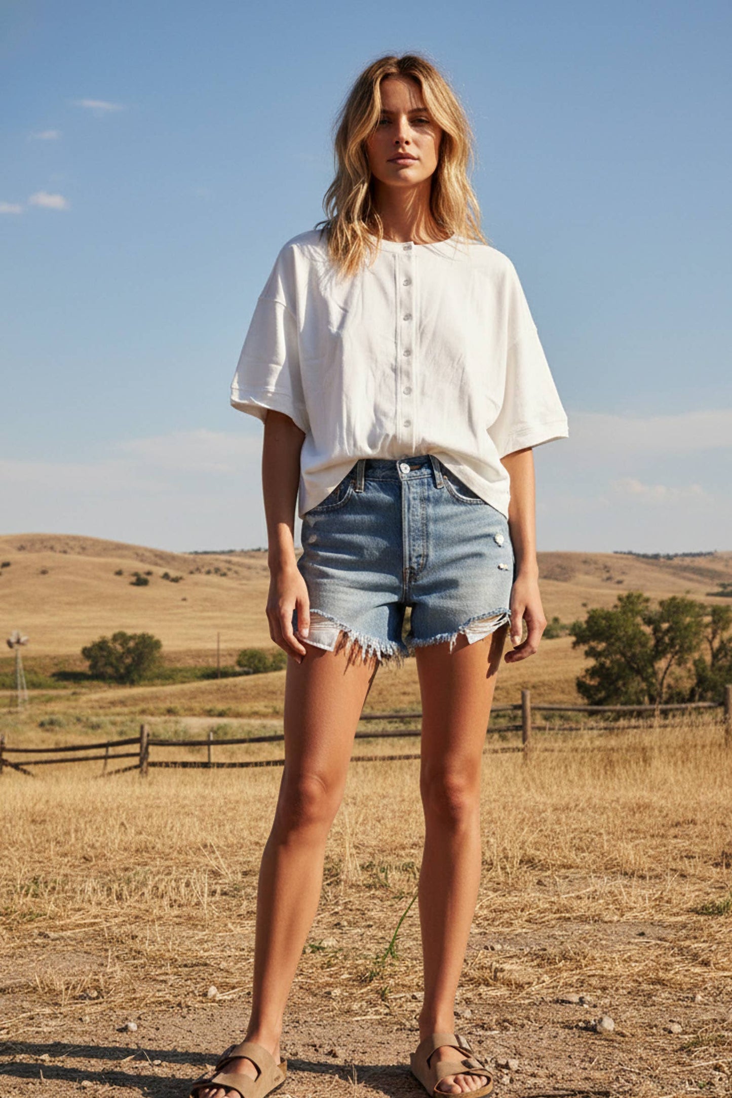 Oversized Button Top
