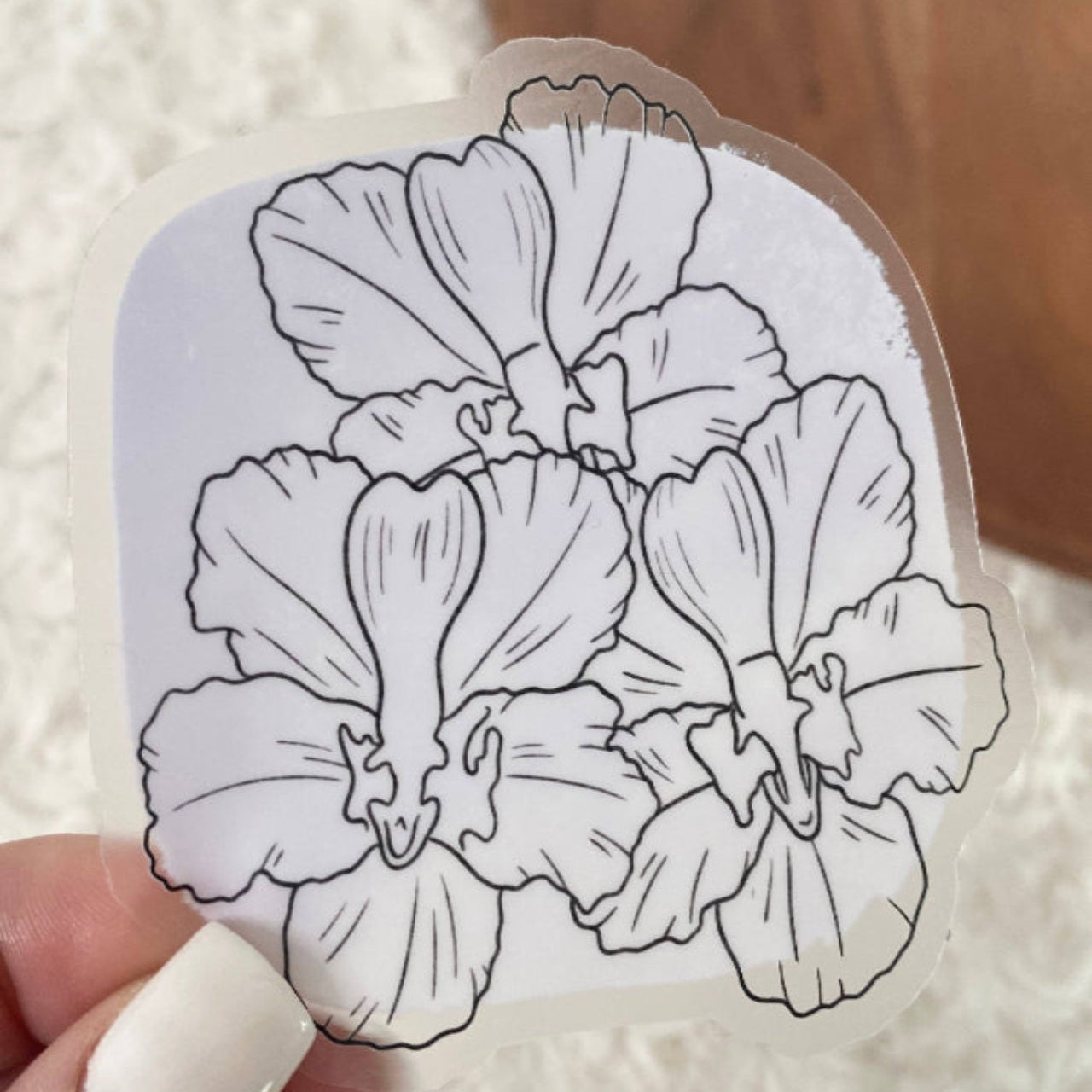 Moth Orchids Abstract Watercolor - Botanical Clear Sticker