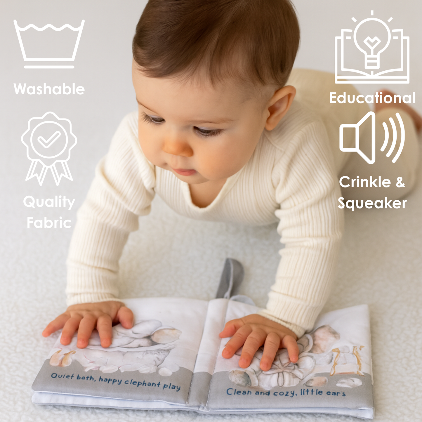 Bubble Bath Crinkle Cloth Book