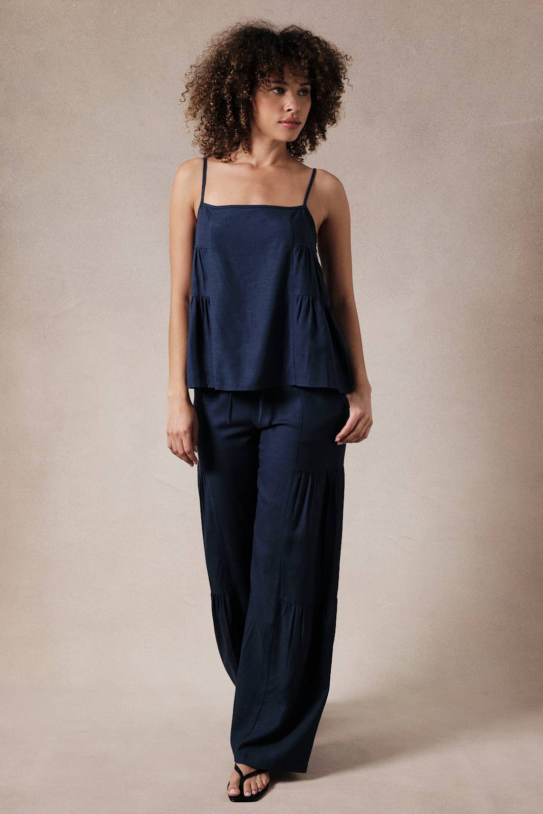 Linen Tiered Tank Top