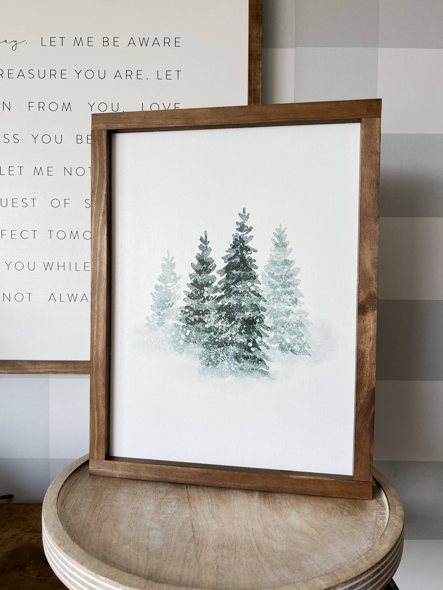 Winter Tree Watercolor | Christmas Wall Decor