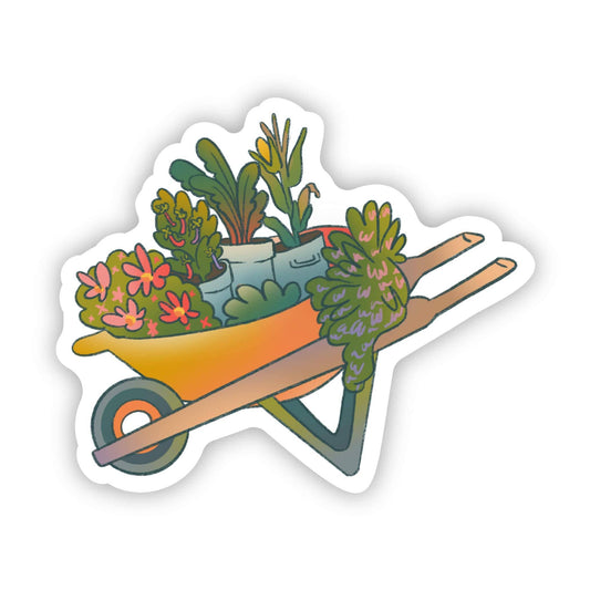 "Wheelbarrow Full of Plants " Sticker