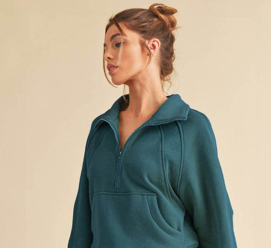 Long Dove Funnel Neck Half Zip 2