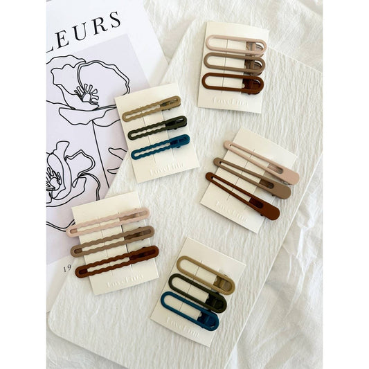 3PC Matte Flat Hair Clips