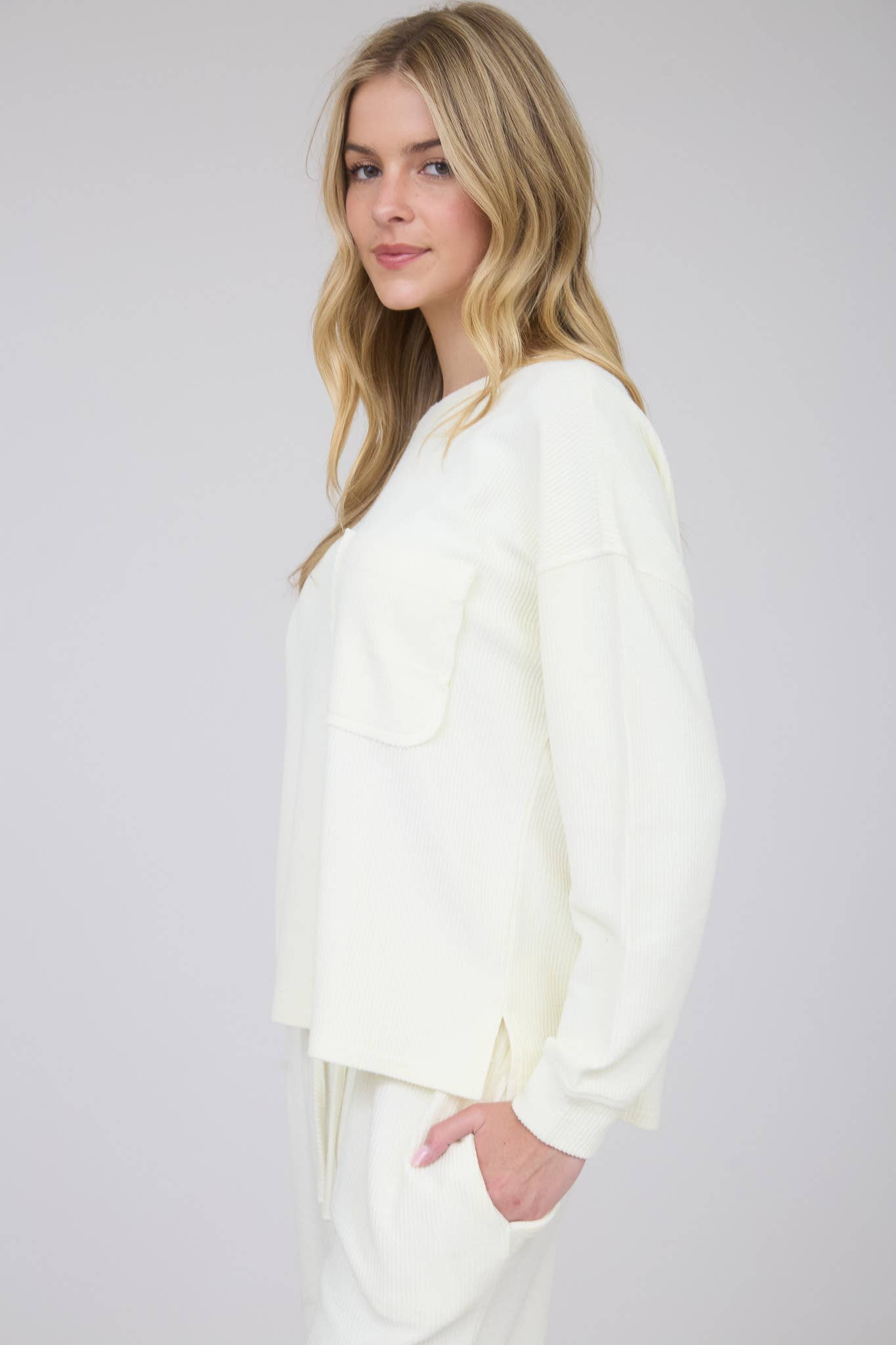 Long Sleeve Rib Knit Top