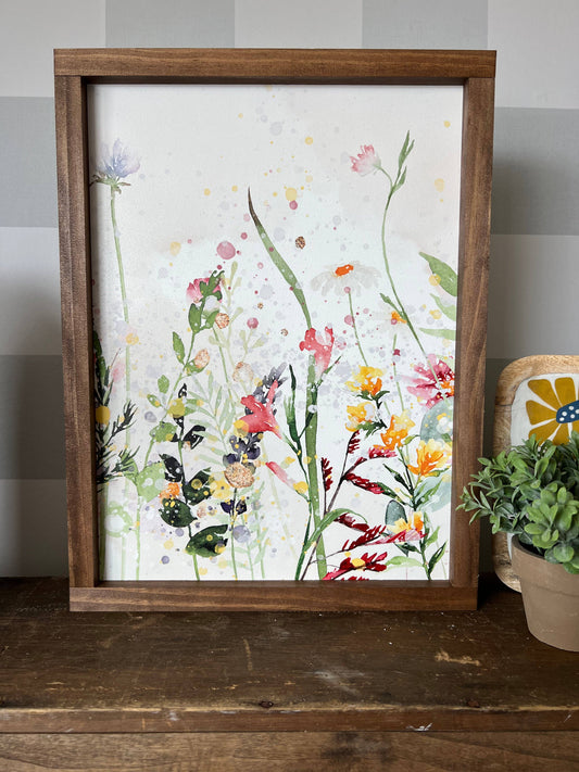Summer Watercolor 2 | Summer Home Decor: Light Oak / 13x17"