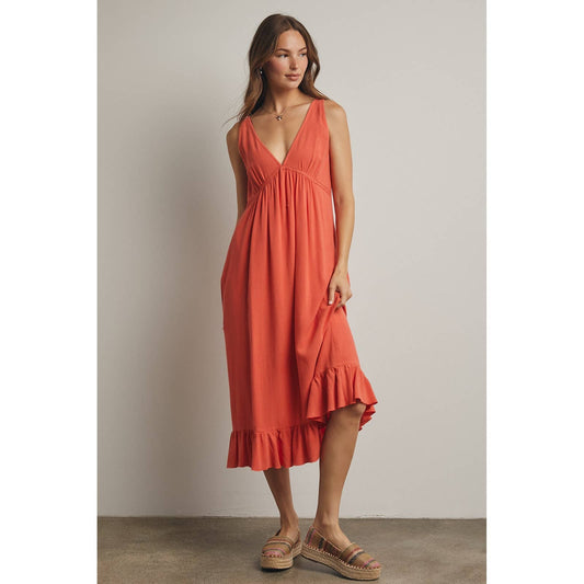 Sleeveless Ruffle Trim Mini Dress
