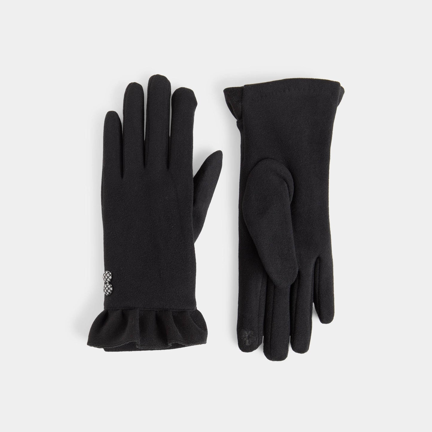 Houndstooth Button Touchscreen Gloves