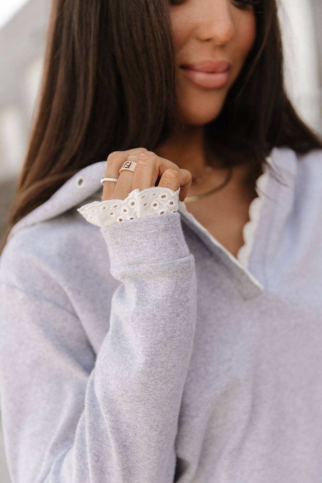 Lace Detail Hoodie