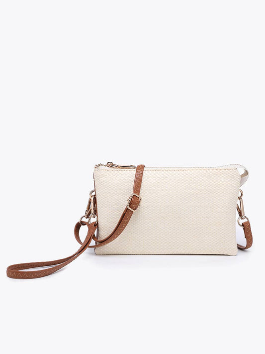 Riley Micro Straw 3 Compartment Crossbody/Wristlet
